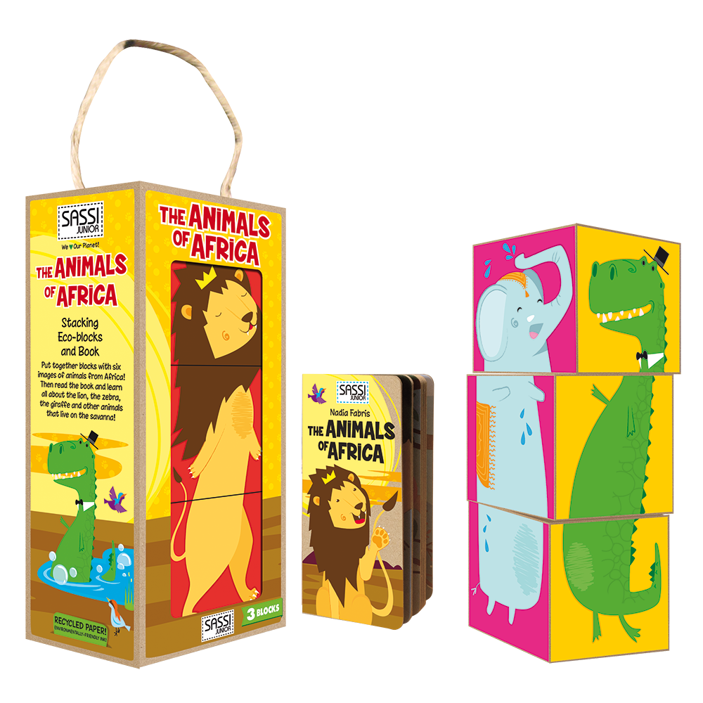Story box toys and books. Forest Animals Stacking Eco-Blocks and Book