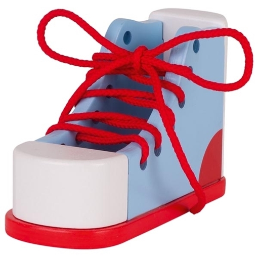 Слика на Дрвена играчка - Како да си ги врзам обувките - Goki