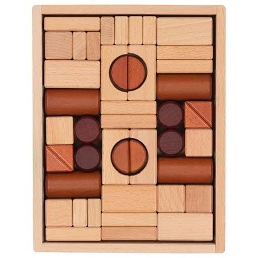 Слика на 46 дрвени блокчиња во дрвена кутија - Goki