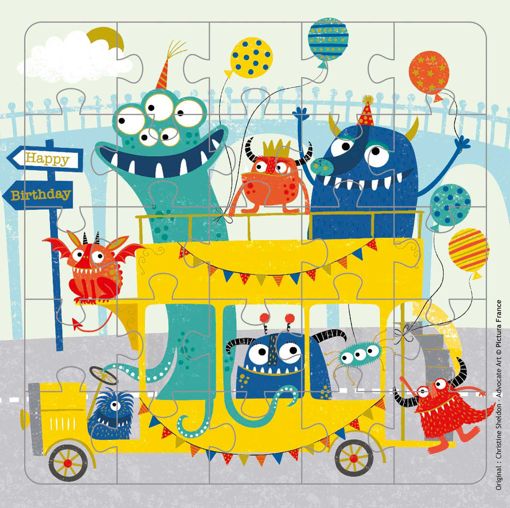 Слика на Картичка за подарок со сложувалка, На забава со малите чудовишта  - Pictura