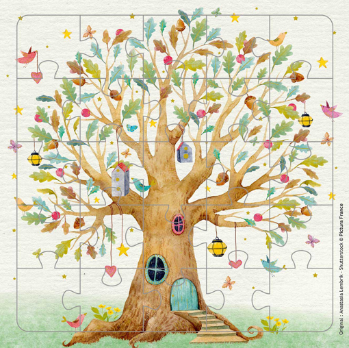 Слика на Картичка за подарок со сложувалка, Дрво - Pictura