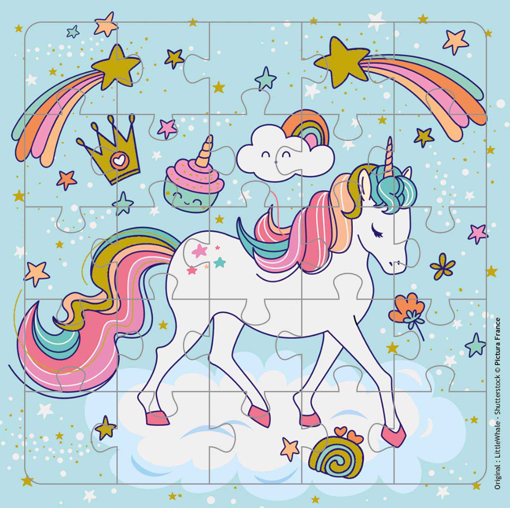 Слика на Картичка за подарок со сложувалка, Еднорог - Pictura