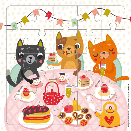 Слика на Картичка за подарок со сложувалка, Три мали мачки - Pictura