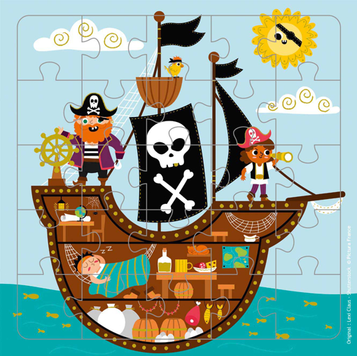 Слика на Картичка за подарок со сложувалка, Пиратски брод - Pictura