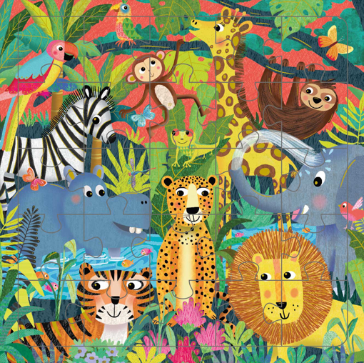 Слика на Картичка за подарок со сложувалка, Животни од џунглата - Pictura