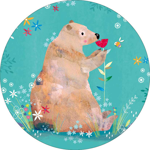 Слика на Картичка за подарок, Мечката и цветот, Tralala - Pictura