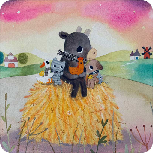 Слика на Картичка за подарок, Животни на балата од слама, Tralala - Pictura