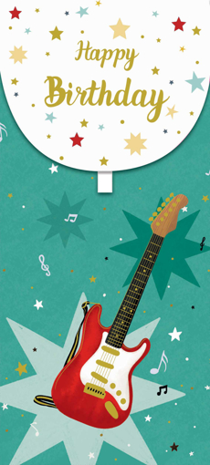 Слика на Коверт за подарок,  Happy Birthday, Електрична гитара - Pictura