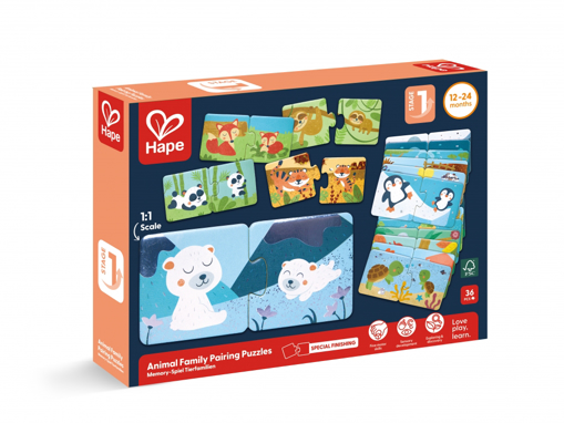 Слика на Сложувалка Животински семејства, 36 парчиња -  Hape