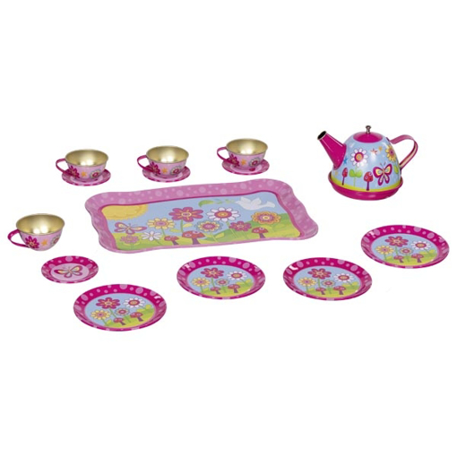 Слика на Сет за чај метален „Funky Flowers“ – 14 делови - Goki