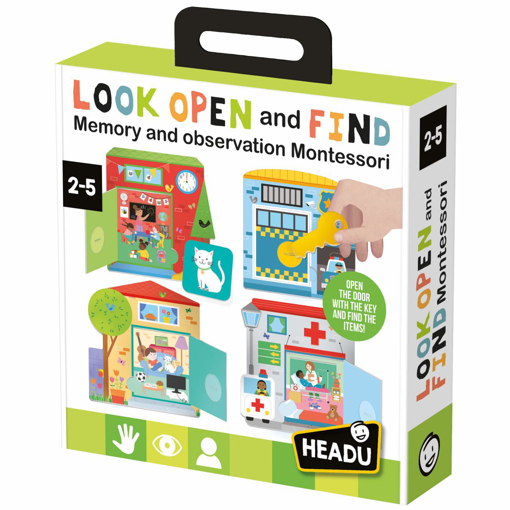Слика на Едукативна игра ПОГЛЕДНИ, ОТВОРИ И НАЈДИ – Headu Montessori