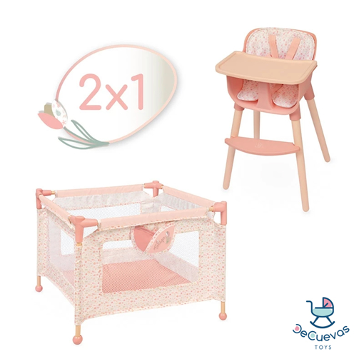 Слика на Сет столче за хранење и лежалка за кукли, Tulipe - DeCuevas