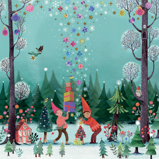 Слика на Новогодишна картичка, Два новогодишни елфови- Pictura