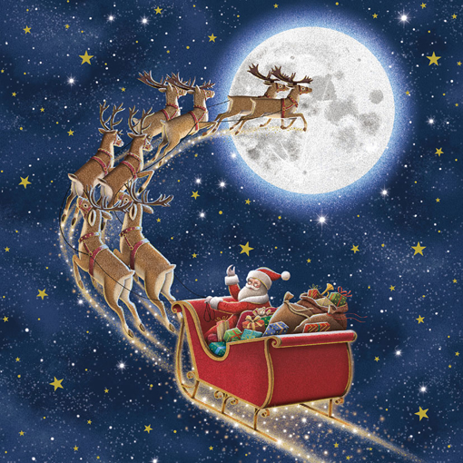 Слика на Новогодишна картичка, Санката на Дедо Мраз - Pictura