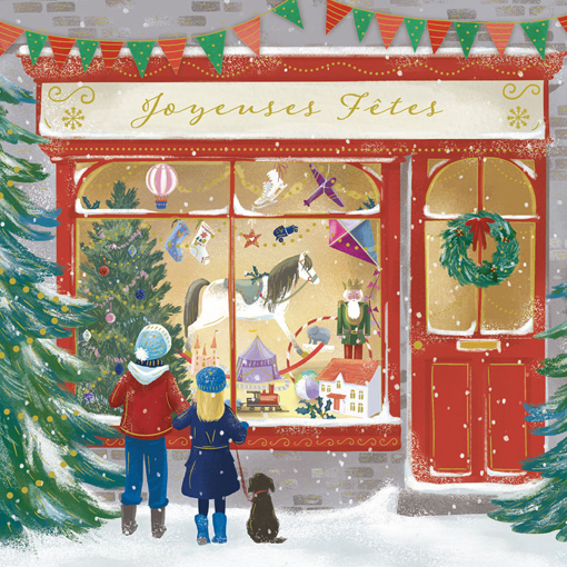 Слика на Новогодишна картичка, Пред излогот со играчки - Pictura