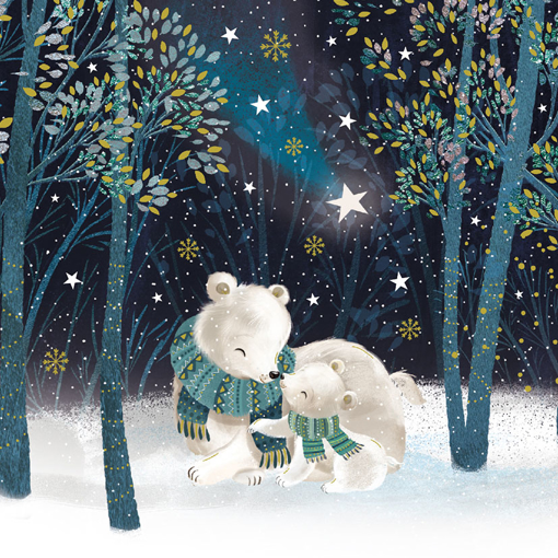 Слика на Новогодишна картичка, Мечка и мече - Pictura