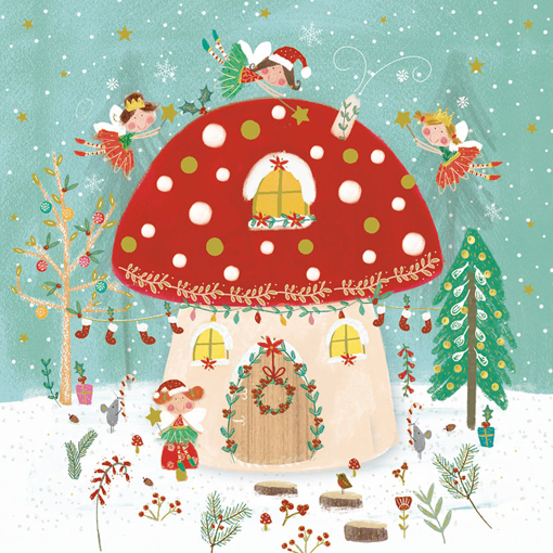 Слика на Новогодишна картичка, Мали печурки-самовили - Pictura