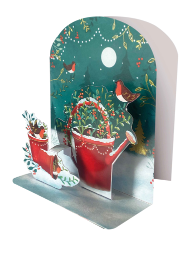 Слика на Новогодишна 3D мини картичка, Црвеногушки - Pictura