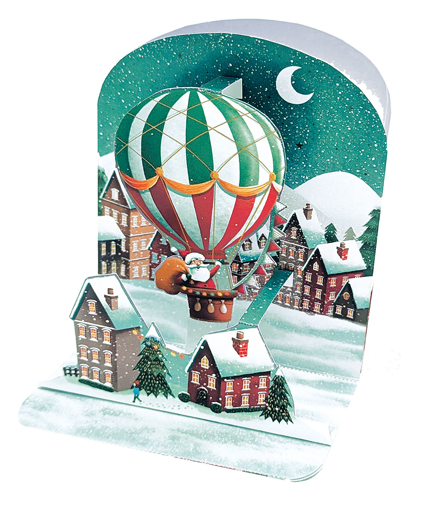 Слика на Новогодишна 3D мини картичка, Балон со топол воздух - Pictura