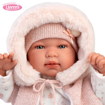 Слика на Бебе Tina со розов комбинезон со капа (плаче, вели мама и папа) 44 cm -  Llorens Dolls