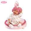 Слика на Бебе Mimi со перниче-креветче (се смее, вели мама и папа) 42 cm – Llorens Dolls