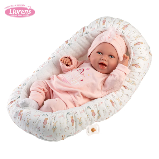 Слика на Бебе Mimi со мека подлога (се смее, вели мама и папа) 42 cm – Llorens Dolls