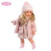 Слика на Кукла Lucia, со долга руса коса, розов капут и торбичка, 40cm (без звуци) - Llorens Dolls