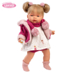 Слика на Кукла ЖОЕЛА со јакна со качулка, 38 cm (плаче, вели мама и папа)  – Llorens Dolls
