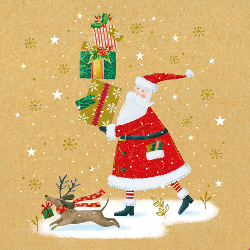 Слика на Новогодишна честитка ДЕДО МРАЗ СО ПОДАРОЦИ, Cosy Paper - Pictura