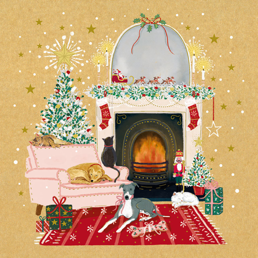 Слика на Новогодишна честитка ПРЕД КАМИНОТ, Cosy Paper - Pictura