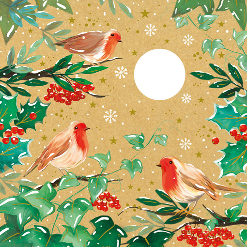 Слика на Новогодишна честитка ЦРВЕНОГУШКИ, Cosy Paper - Pictura