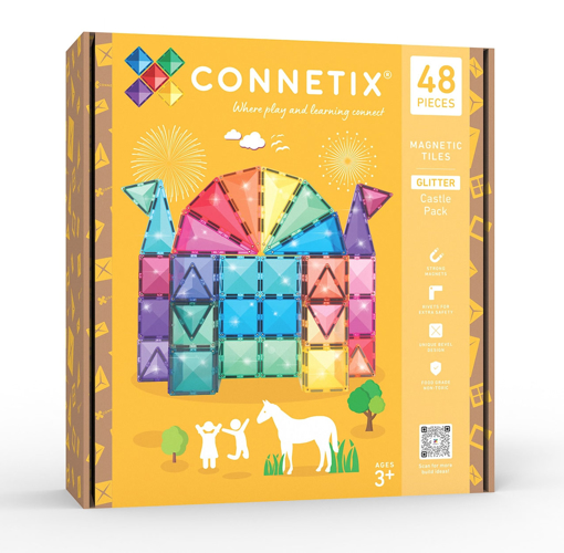 Слика на Connetix - Комплет со светкави плочки ДВОРЕЦ (48 плочки)