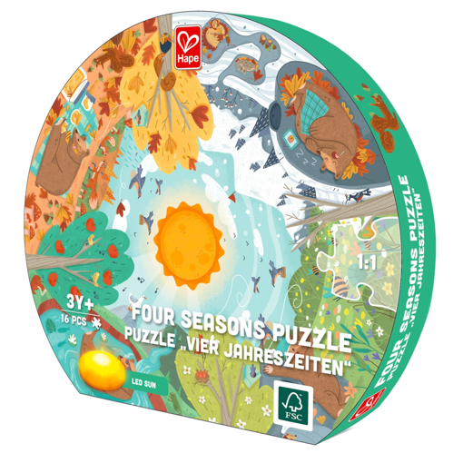 Слика на Едукативна подна сложувалка, Четири годишни времиња (16 парчиња)- Hape