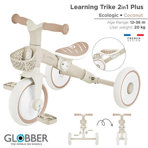 Слика на Трицикл и баланс велосипед 2 во 1 (Кокос) - Globber