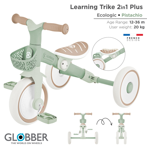 Слика на Трицикл и баланс велосипед 2 во 1 (Зелен) - Globber