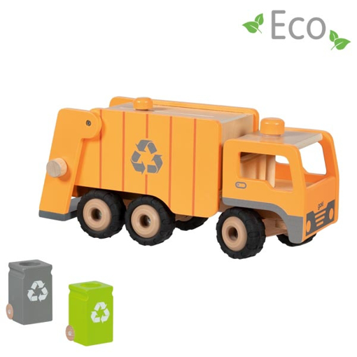 Слика на Дрвен камион за собирање ѓубре - ЕКО - Goki