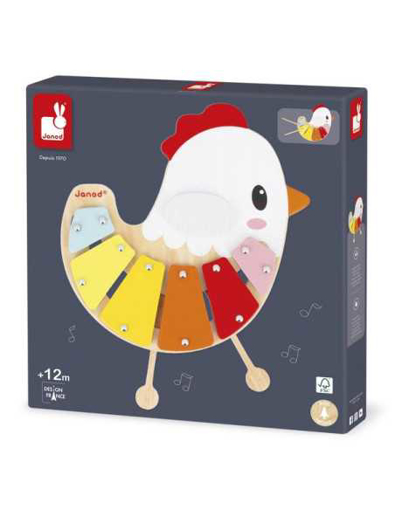 Слика на Дрвен ксилофон кокошка - Janod