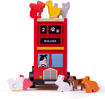 Слика на Дрвен црвен автобус, сортер со животни – Bigjigs Toys
