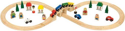 Слика на Дрвен железнички сет „Осумка“ – Figure of Eight Train Set – Bigjigs Toys