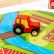 Слика на Дрвен железнички сет „Пат и Железница“ 90 парчиња – Road & Rail Train Set – Bigjigs Toys