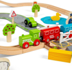 Слика на Дрвен железнички сет „Пат и Железница“ 90 парчиња – Road & Rail Train Set – Bigjigs Toys