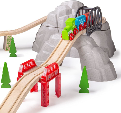 Слика на Додаток за железничка пруга „Карпеста Планина“ 12 парчиња – Rocky Mountain Expansion Pack – Bigjigs Toys