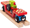 Слика на Вагон со трактор – Tractor Low Loader – Bigjigs Rail