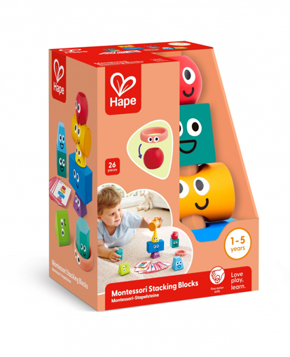 Слика на Монтесори блокчиња за редење и балансирање,  26 парчиња  - Hape