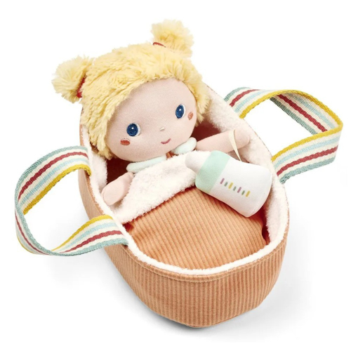 Слика на Мека кукла со носилка Baby Méla, 21 cm - Lilliputiens