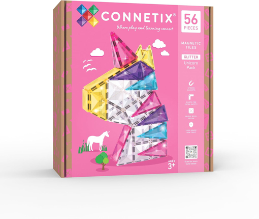 Слика на Connetix - Комплет со светкави плочки ЕДНОРОГ (56 плочки)